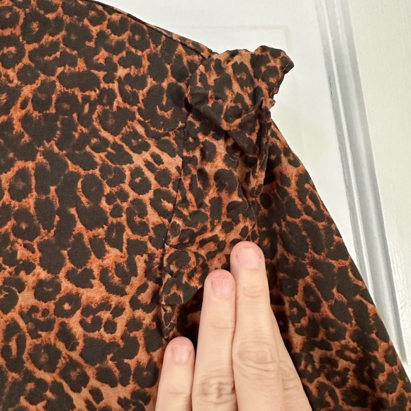 WAYF Womens Velma Animal Print Ruffled Babydoll Dress Sz L - Picture 7 of 9